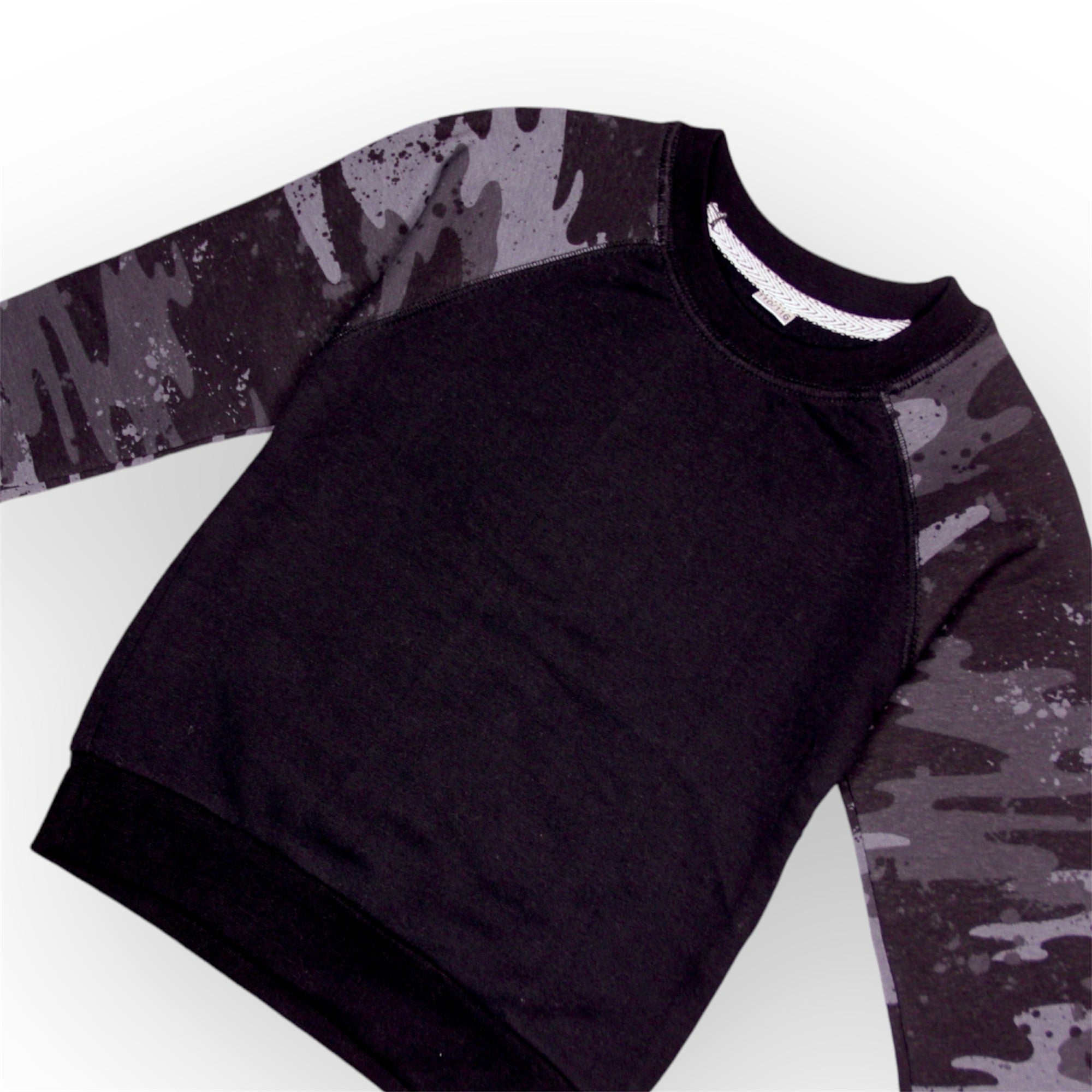BOY FLEECE SWEATSHIRT- CAMOUFLAGE GREY