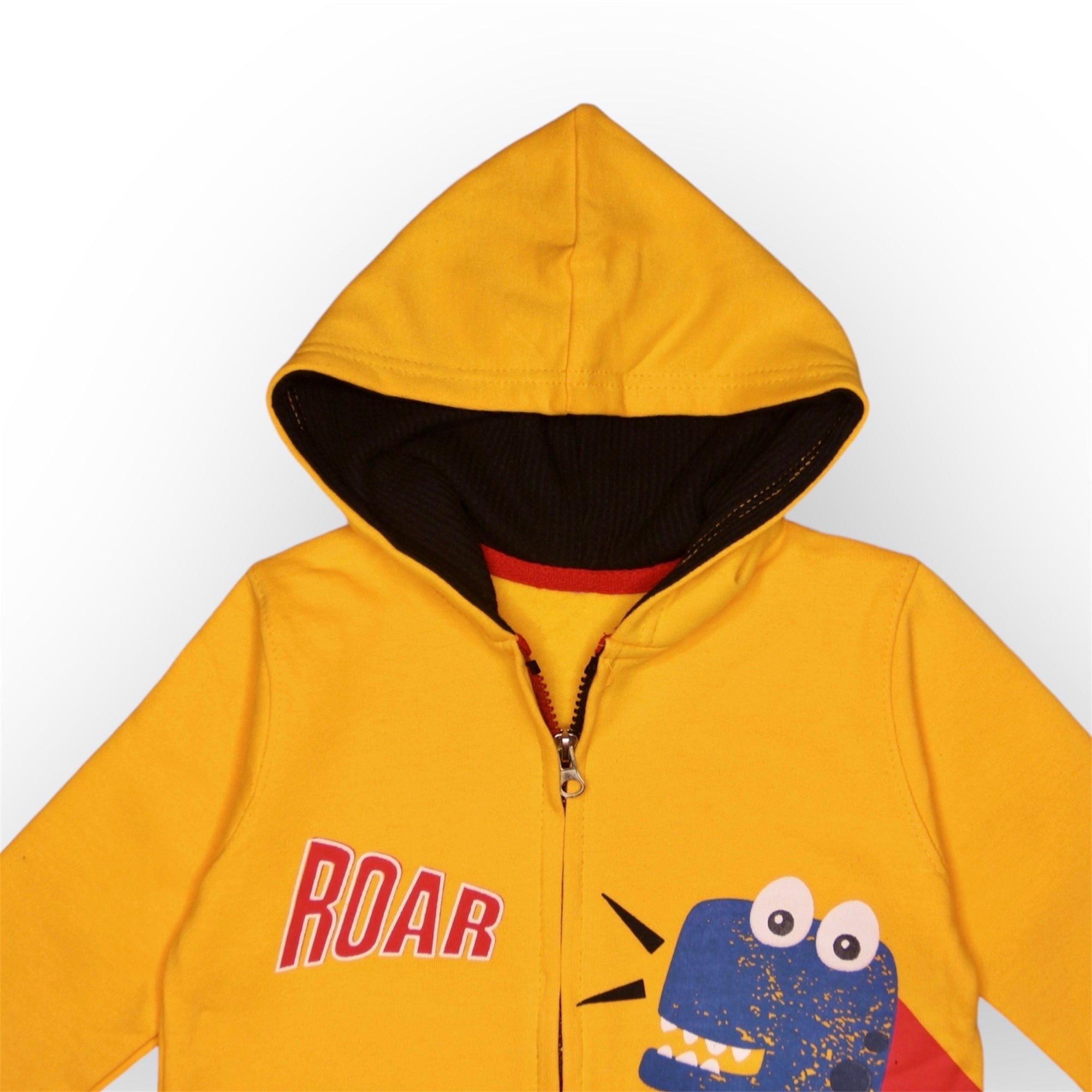 BOY FLEECE ZIPPER YELLOW ROAR
