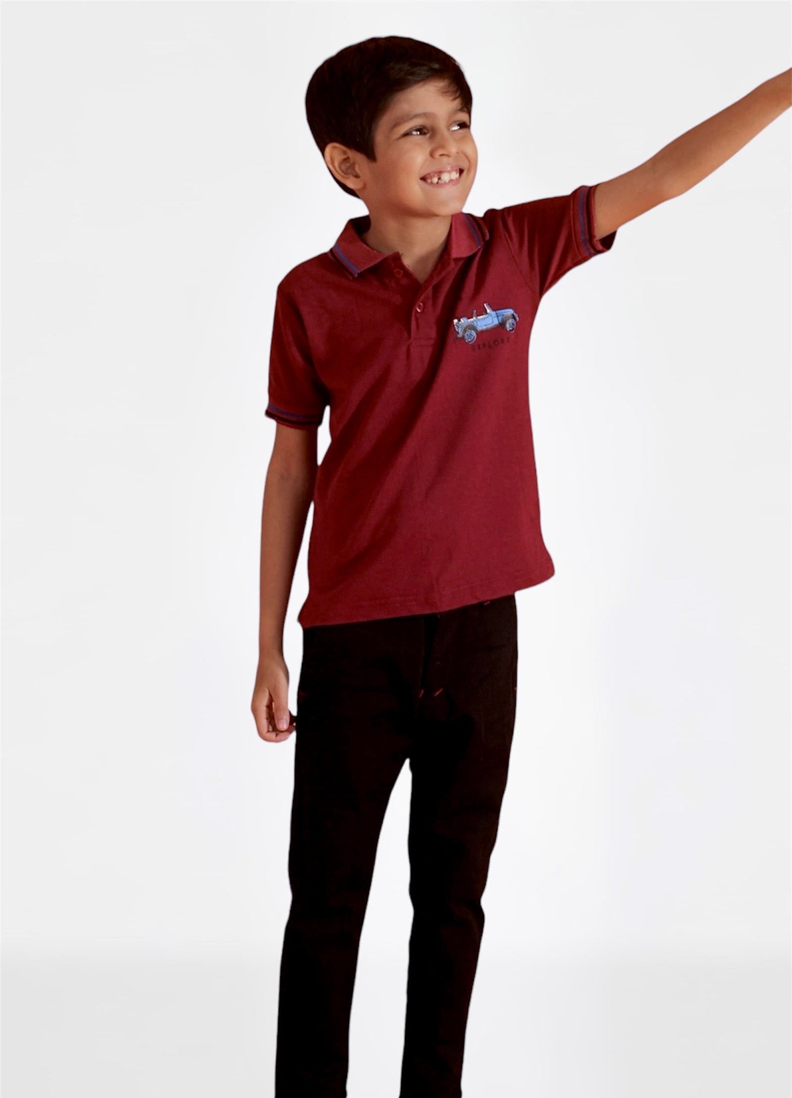 Polo pk maroon shirt boy