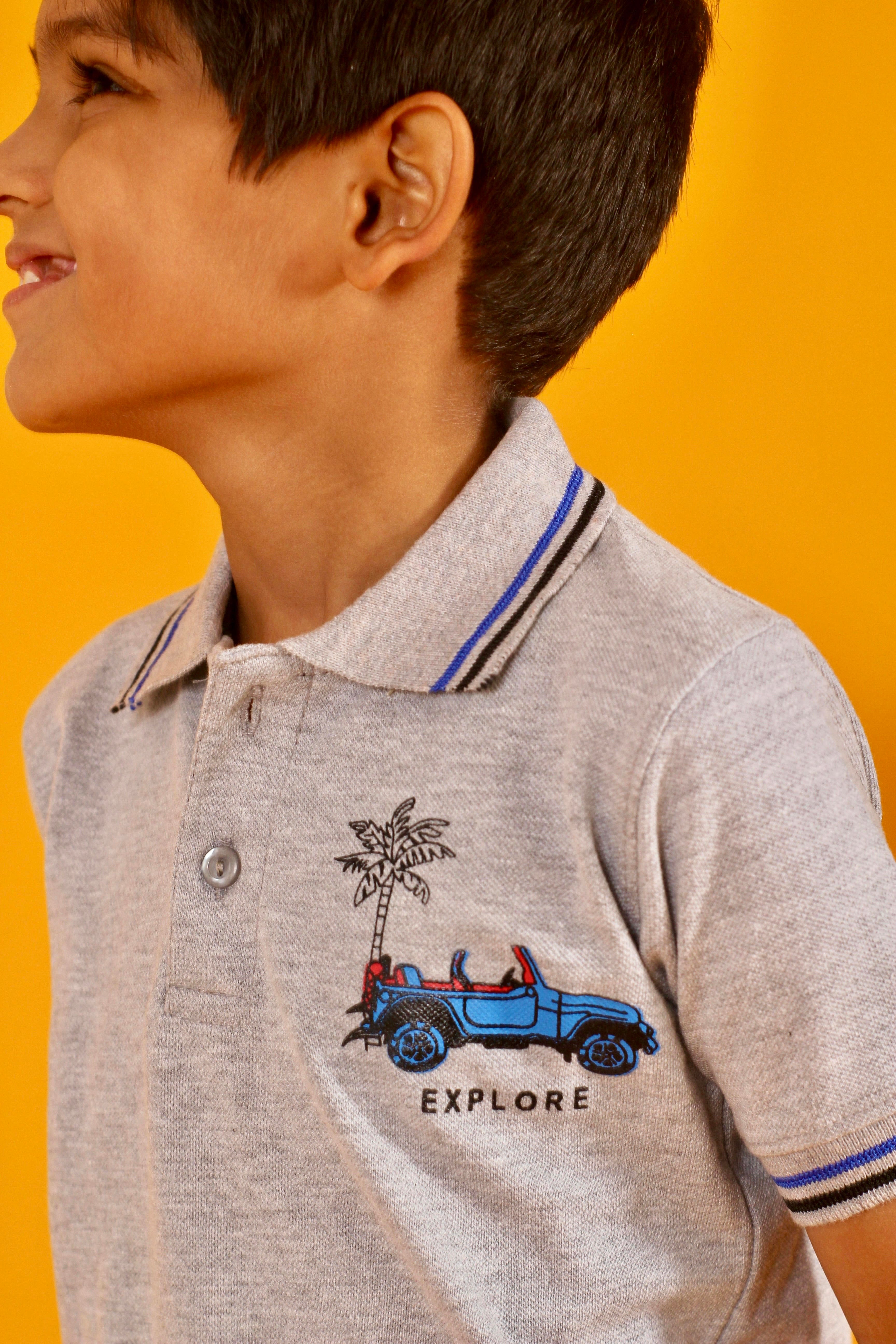 Polo pk gray shirt boy