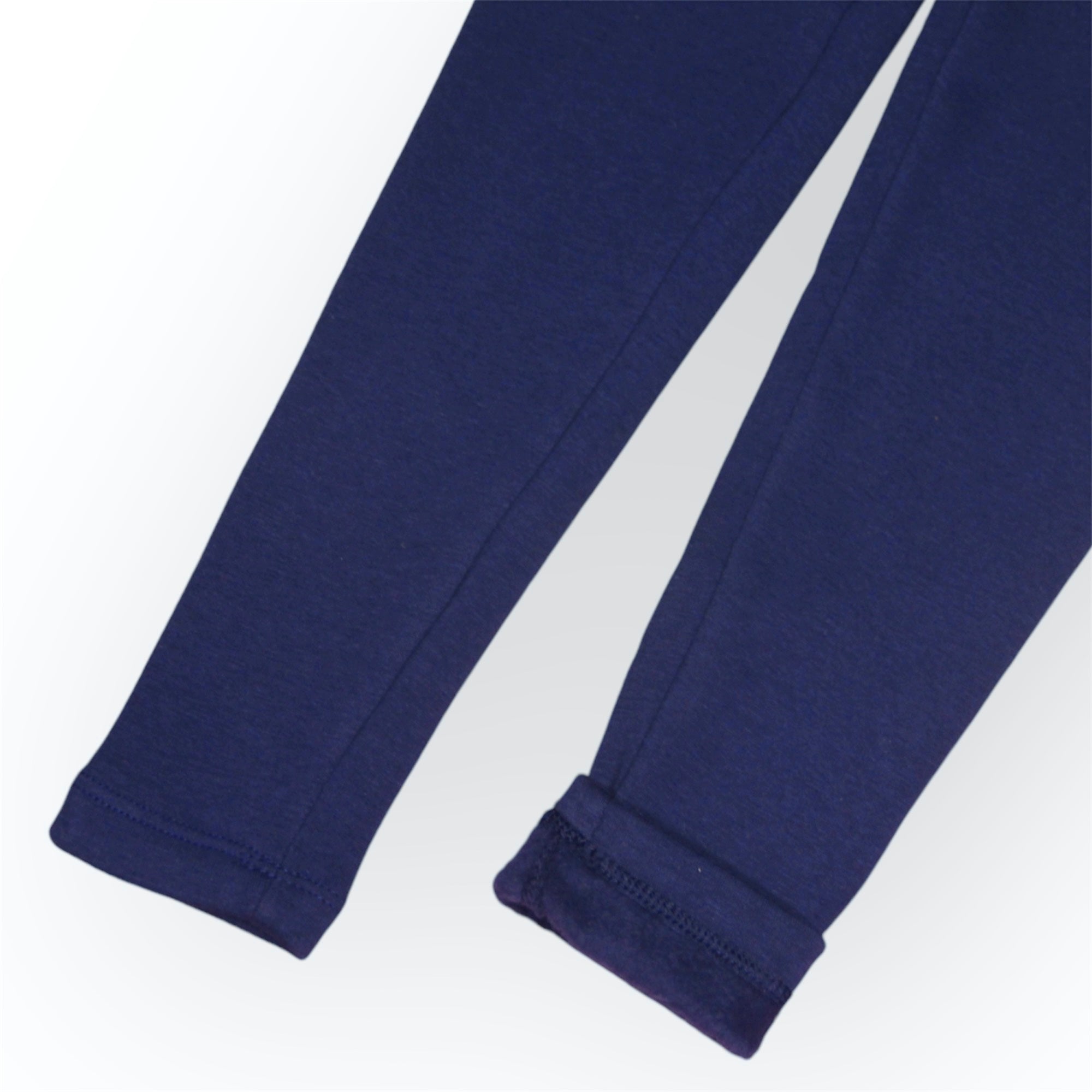 GIRL NAVY BLUE PLAIN  FLEECE LEGGING TROUSER