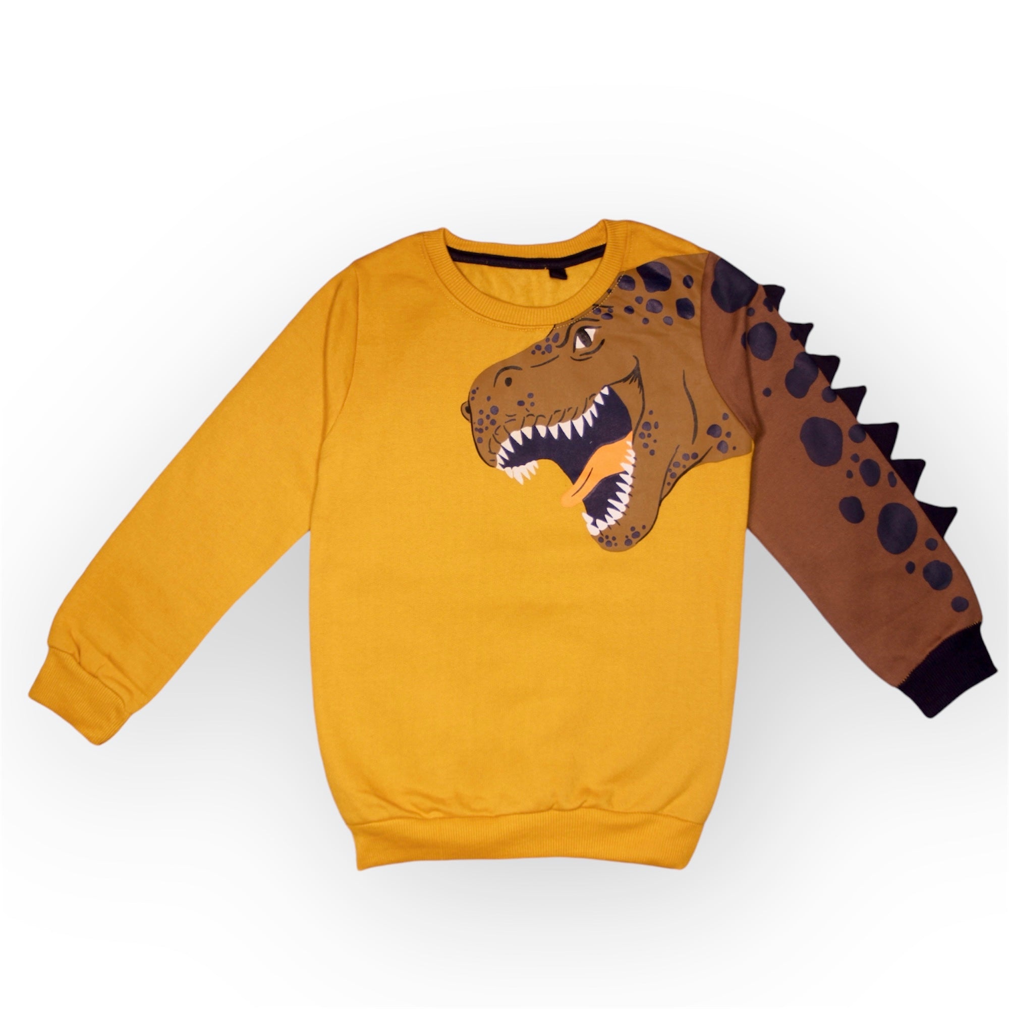 BOY FLEECE YELLOW DINOSAUR SWEATSHIRT