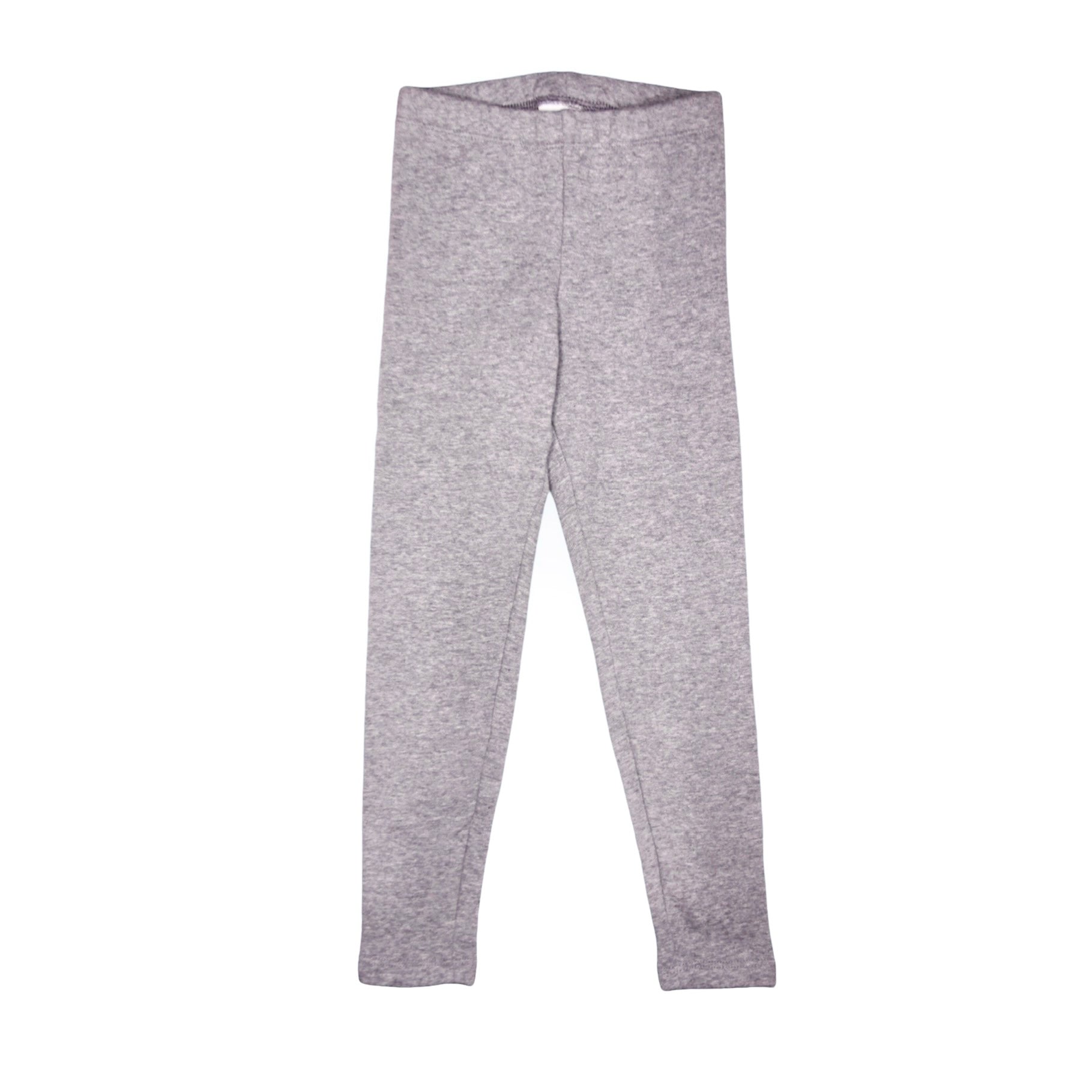 GIRLS GREY PLAIN FLEECE LEGGING TROUSER