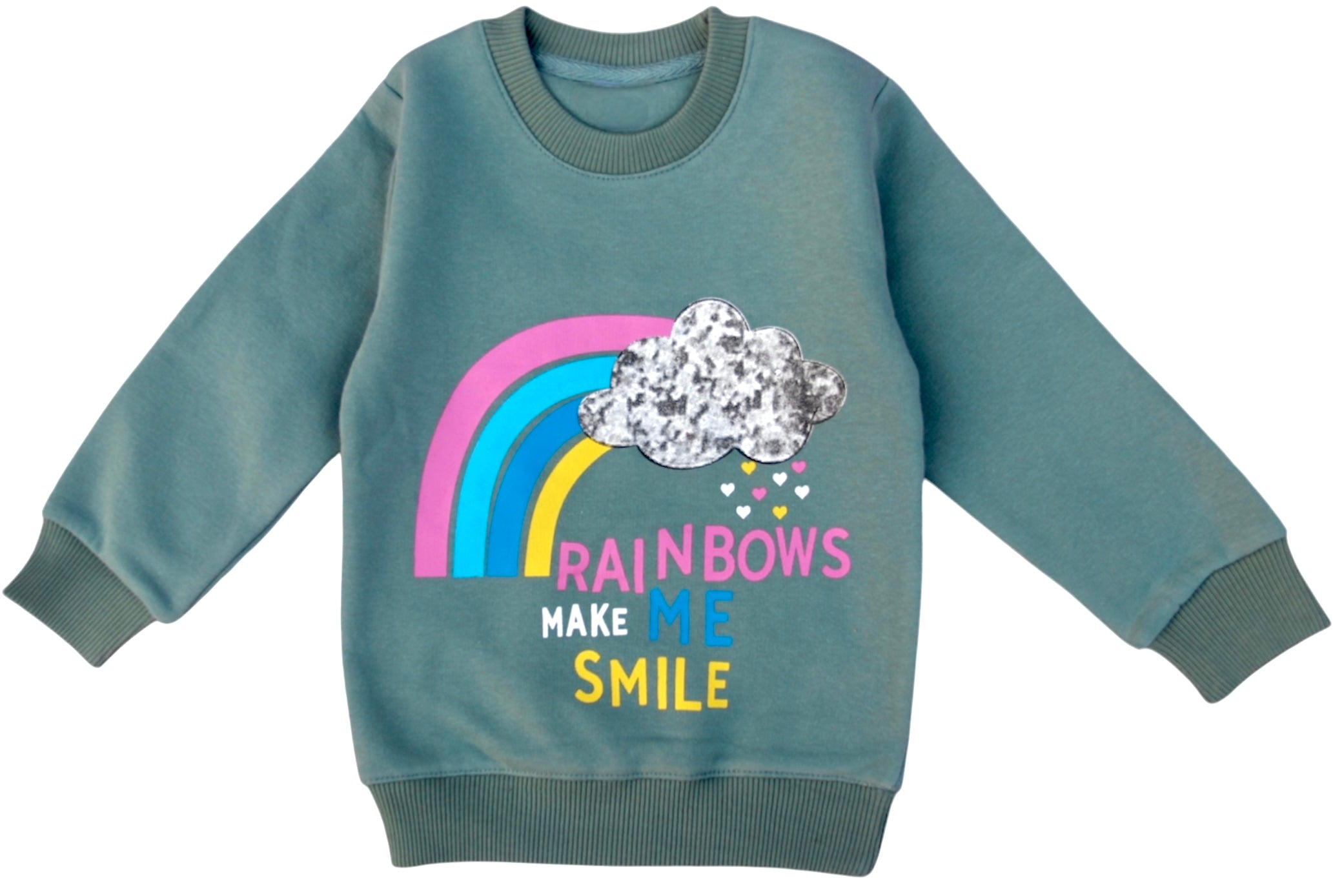 GIRL FLEECE RAINBOW PRINT TRACKSUIT