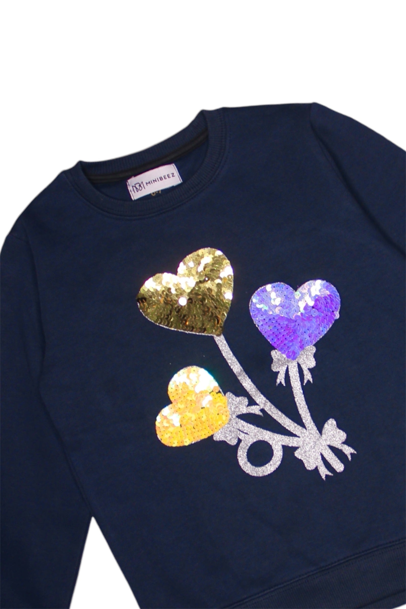 GIRL SEQUENCE HEART FLEECE SWEATSHIRT