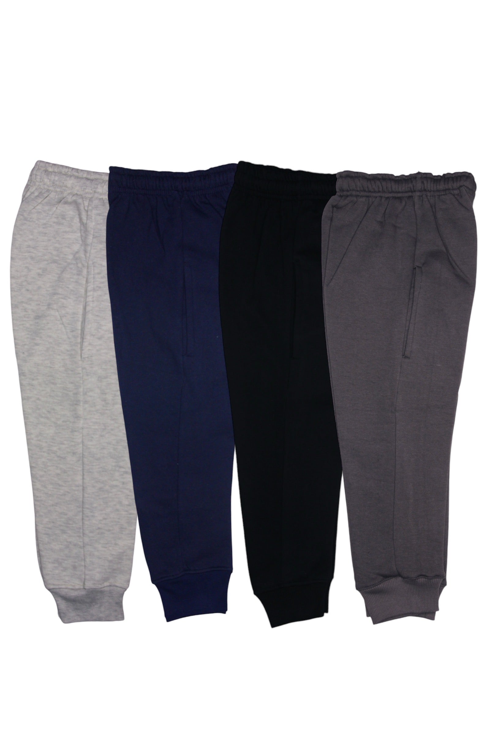 PACK OF FOUR FLEECE TROUSERS (BLACK, DARK NAVY BLUE, LIGHT GREY, GREY)