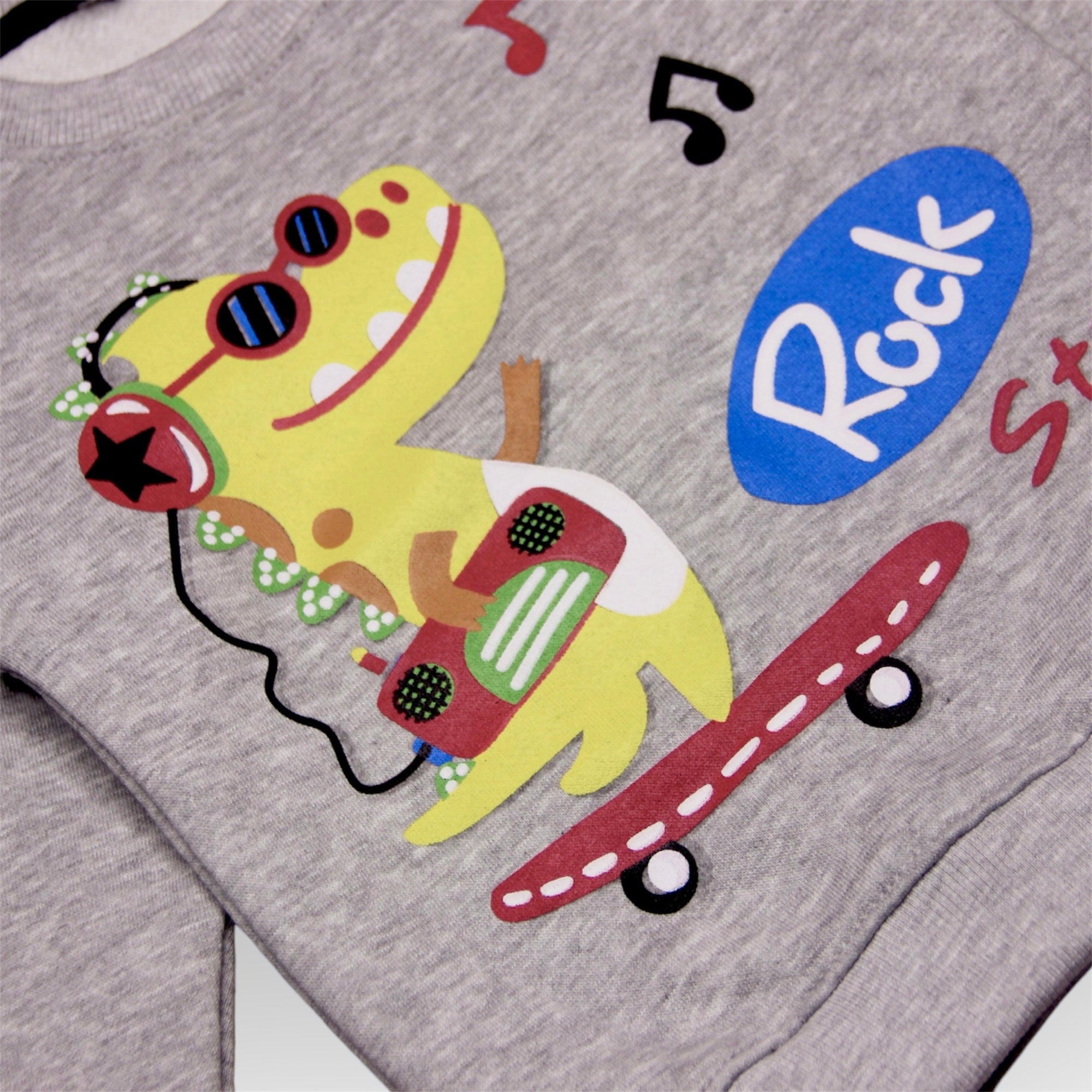 BOY FLEECE SWEATSHIRT GREY-ROCKSTAR
