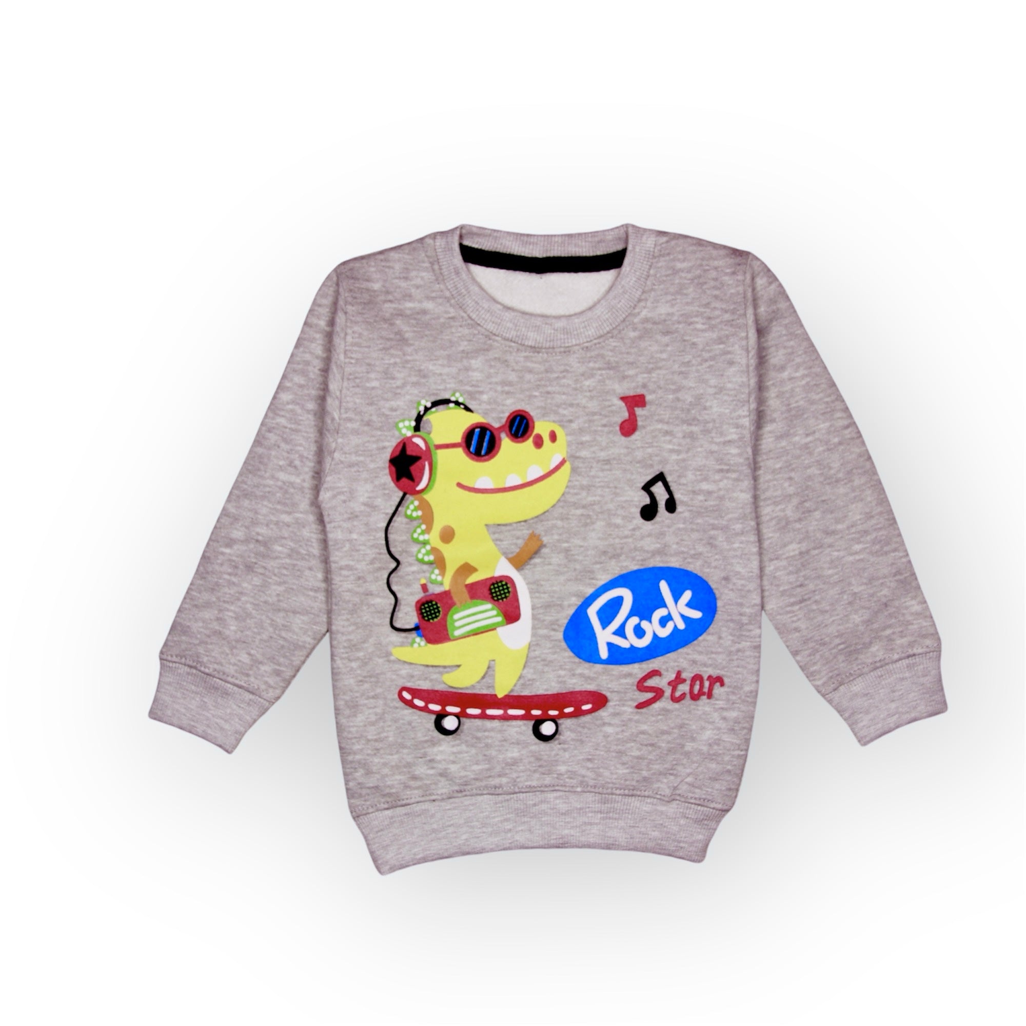 BOY FLEECE SWEATSHIRT GREY-ROCKSTAR