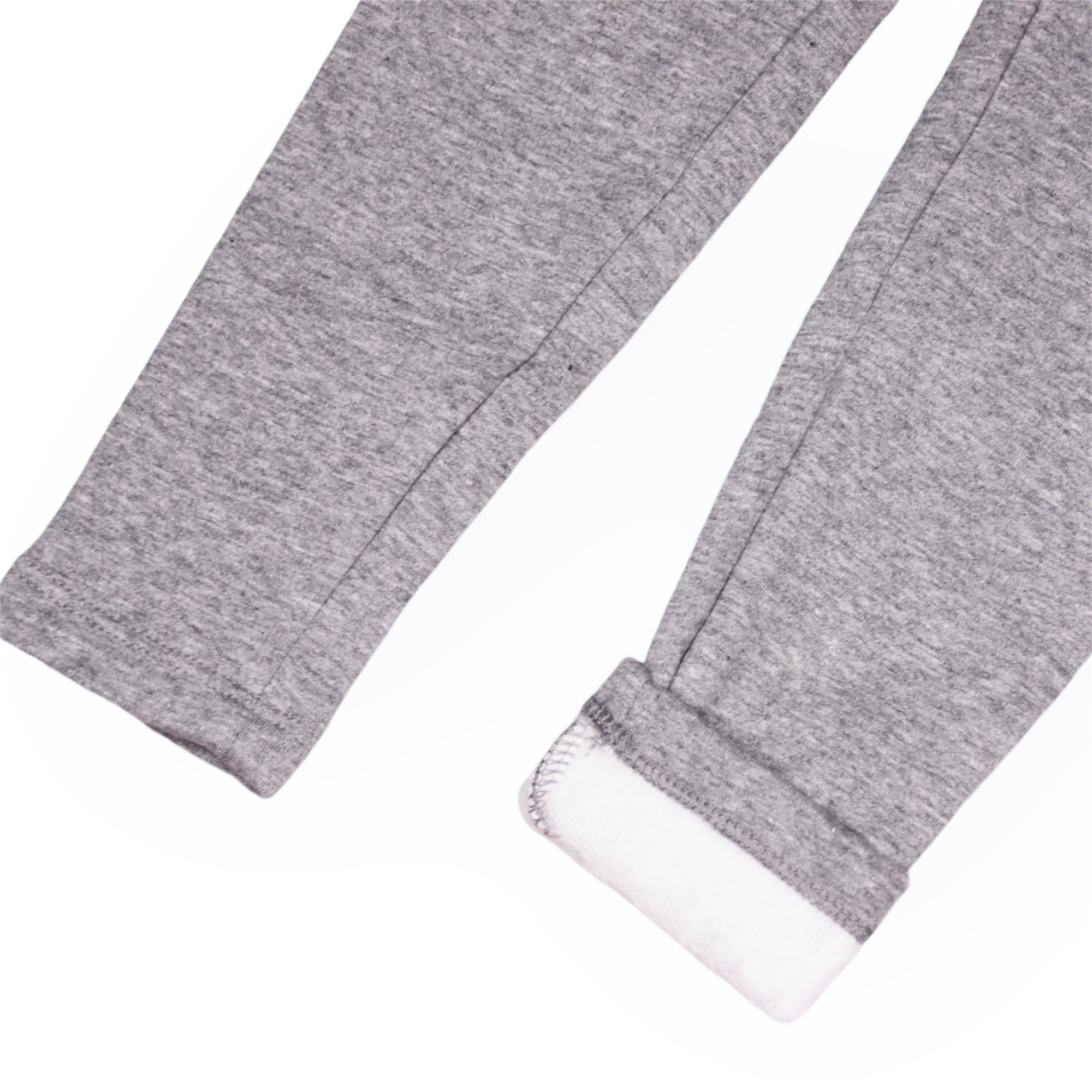 GIRLS GREY PLAIN FLEECE LEGGING TROUSER